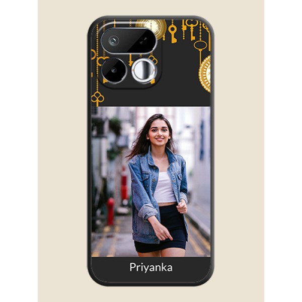 Decorative Design with Text On Space Black Custom Soft Matte Mobile Back Cover - Realme 16T 5G Decorative Design with Text On Space Black Custom Soft Matte Mobile Back Cover - Realme 16T 5G