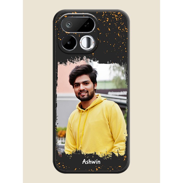 Spray Free Design on Photo On Space Black Custom Soft Matte Mobile Back Cover - Realme 16T 5G Spray Free Design on Photo On Space Black Custom Soft Matte Mobile Back Cover - Realme 16T 5G