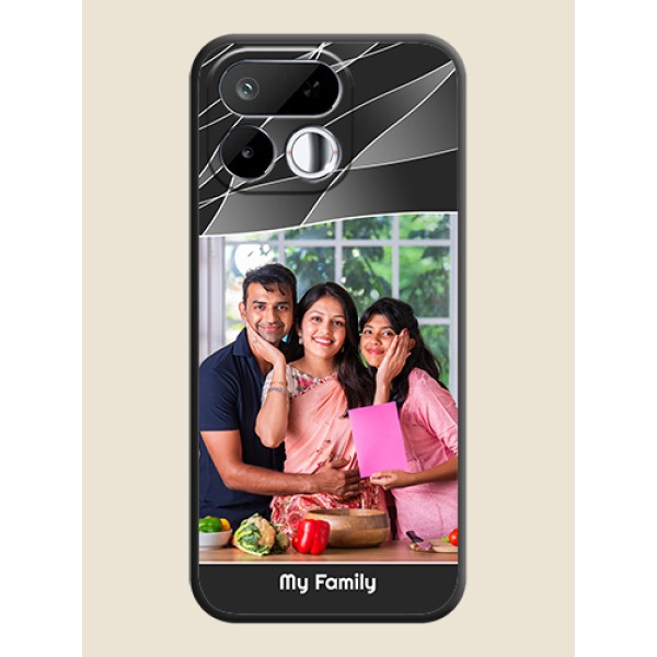 Mixed Wave Lines on Photo On Space Black Custom Soft Matte Mobile Back Cover - Realme 16T 5G
