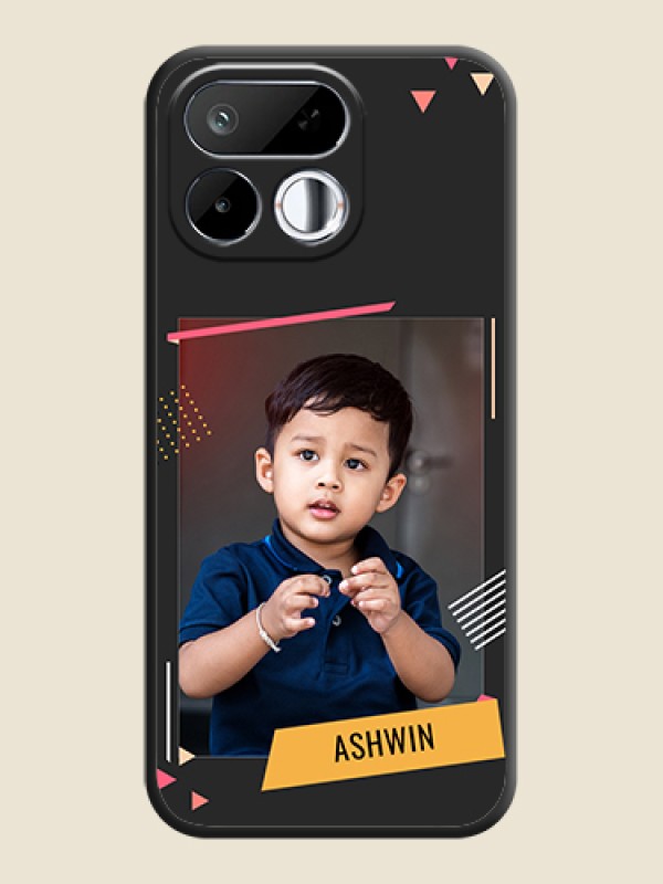 Photo Frame with Triangle Small Dots on Photo On Space Black Custom Soft Matte Mobile Back Cover - Realme 16T 5G