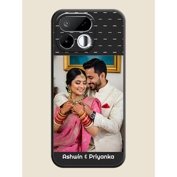 Line Pattern Design with Text On Space Black Custom Soft Matte Mobile Back Cover - Realme 16T 5G Line Pattern Design with Text On Space Black Custom Soft Matte Mobile Back Cover - Realme 16T 5G