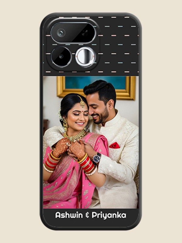Line Pattern Design with Text On Space Black Custom Soft Matte Mobile Back Cover - Realme 16T 5G