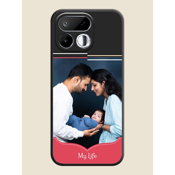 Classic Plain Design with Name On Space Black Custom Soft Matte Mobile Back Cover - Realme 16T 5G Classic Plain Design with Name On Space Black Custom Soft Matte Mobile Back Cover - Realme 16T 5G