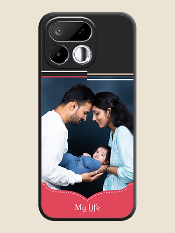 Classic Plain Design with Name On Space Black Custom Soft Matte Mobile Back Cover - Realme 16T 5G