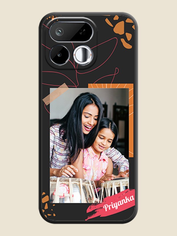 Orange Photo Frame On Space Black Custom Soft Matte Mobile Back Cover - Realme 16T 5G