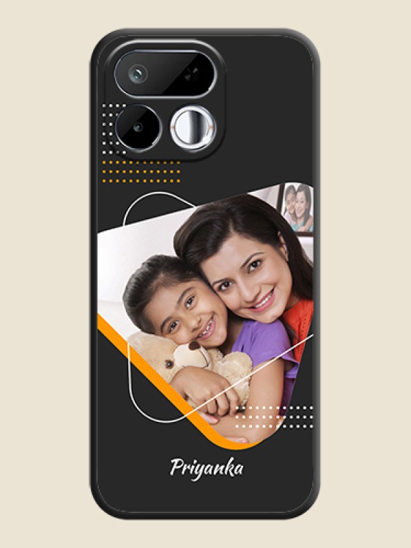 Yellow Triangle on Photo On Space Black Custom Soft Matte Mobile Back Cover - Realme 16T 5G