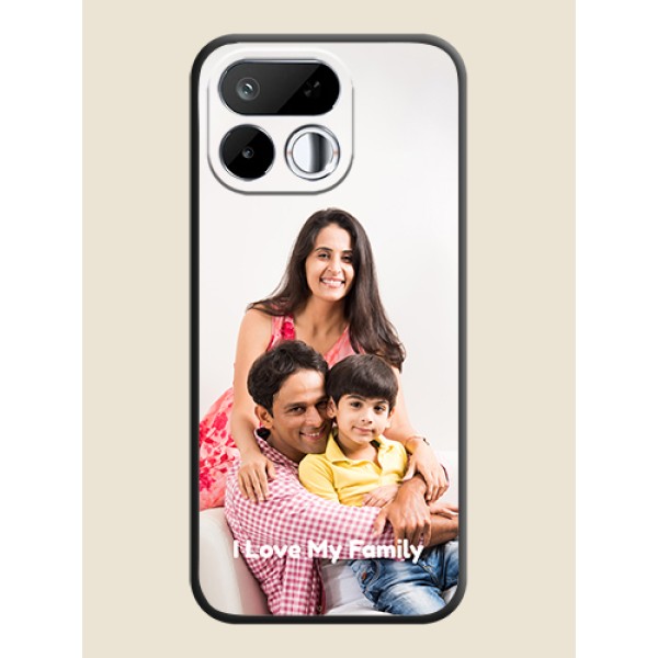 Full Single Pic Upload With Text On Space Black Custom Soft Matte Mobile Back Cover - Realme 16T 5G