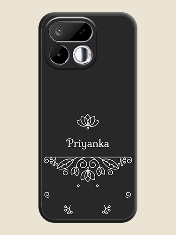 Lotus Garden Custom Text On Space Black Custom Soft Matte Mobile Back Cover - Realme 16T 5G