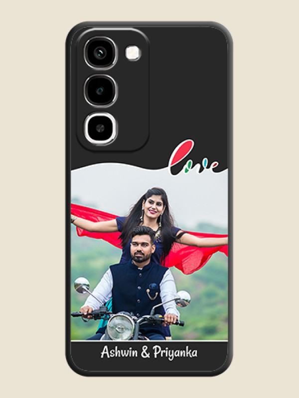 Fall in Love Pattern with Picture on Photo On Space Black Custom Soft Matte Mobile Back Cover - Realme 16x 5G