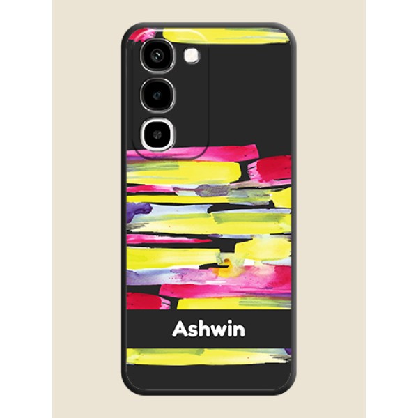 Brush Coloured On Space Black Custom Soft Matte Mobile Back Cover - Realme 16x 5G Brush Coloured On Space Black Custom Soft Matte Mobile Back Cover - Realme 16x 5G