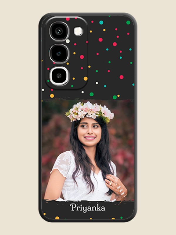 Multicolor Dotted Pattern with Text On Space Black Custom Soft Matte Mobile Back Cover - Realme 16x 5G