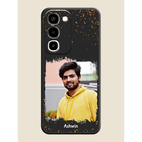 Spray Free Design on Photo On Space Black Custom Soft Matte Mobile Back Cover - Realme 16x 5G Spray Free Design on Photo On Space Black Custom Soft Matte Mobile Back Cover - Realme 16x 5G