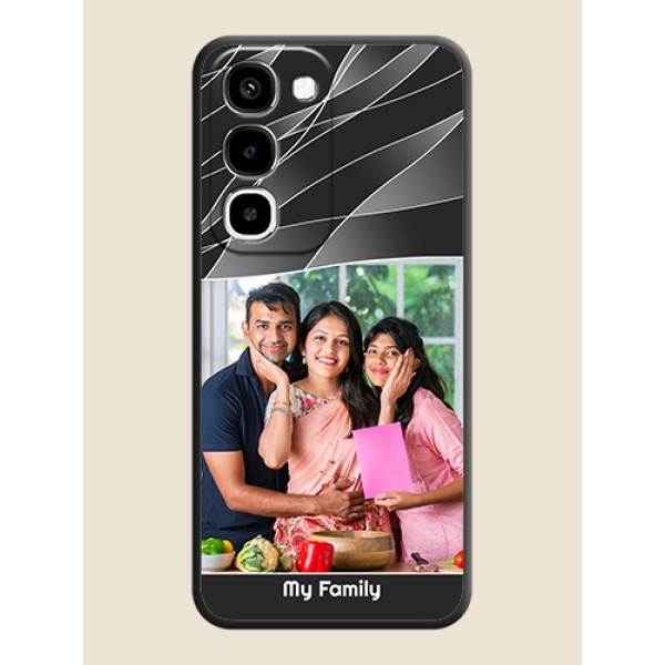 Mixed Wave Lines on Photo On Space Black Custom Soft Matte Mobile Back Cover - Realme 16x 5G