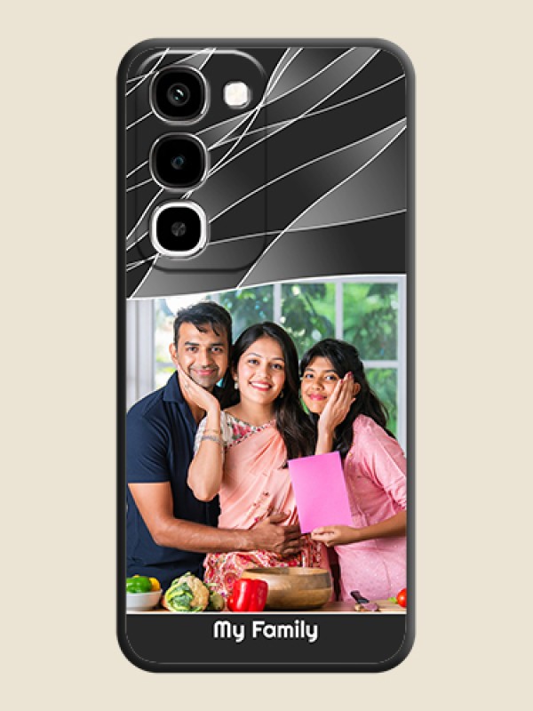 Mixed Wave Lines on Photo On Space Black Custom Soft Matte Mobile Back Cover - Realme 16x 5G