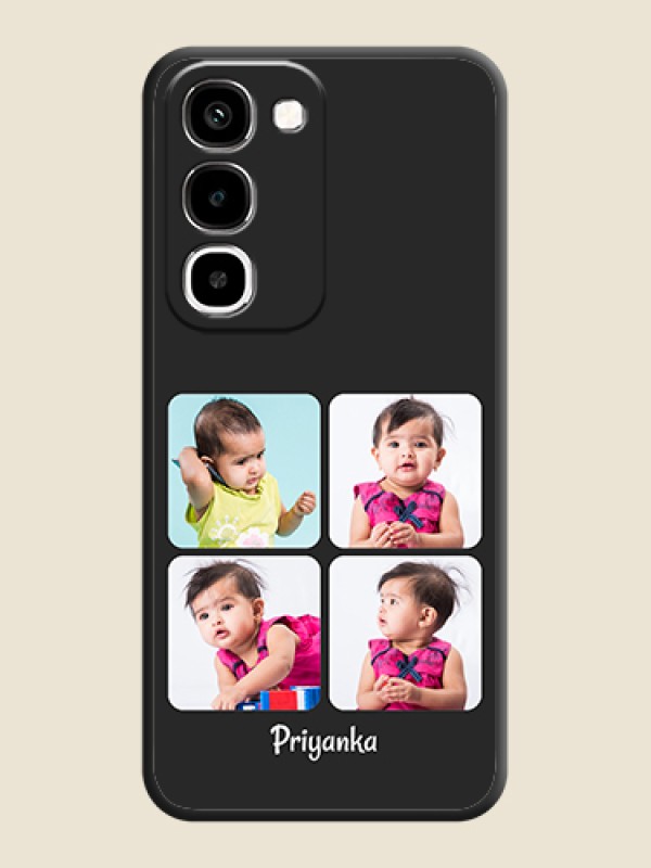 Floral Art with 6 Image Holder on Photo On Space Black Custom Soft Matte Mobile Back Cover - Realme 16x 5G