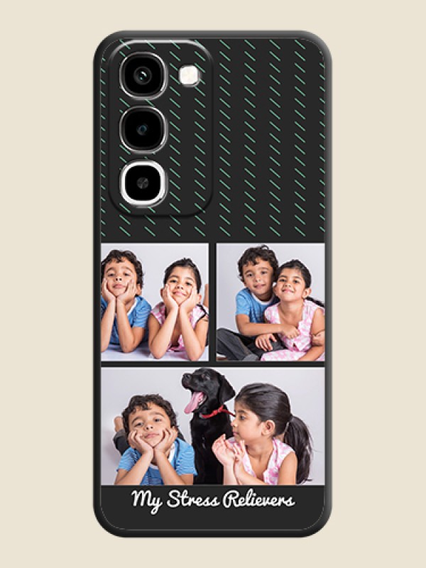 Cross Dotted Pattern with 2 Image Holder On Space Black Custom Soft Matte Mobile Back Cover - Realme 16x 5G