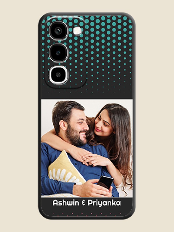 Faded Dots with Grunge Photo Frame and Text On Space Black Custom Soft Matte Mobile Back Cover - Realme 16x 5G