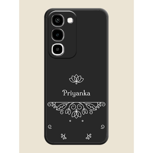 Lotus Garden Custom Text On Space Black Custom Soft Matte Mobile Back Cover - Realme 16x 5G Lotus Garden Custom Text On Space Black Custom Soft Matte Mobile Back Cover - Realme 16x 5G