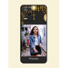 Decorative Design with Text on Space Black Custom Soft Matte Back Cover - Realme 8 5G
