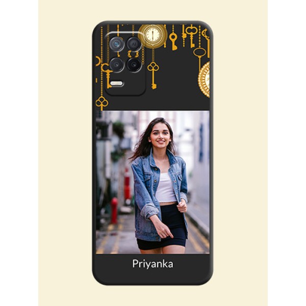 Decorative Design with Text on Space Black Custom Soft Matte Back Cover - Realme 8 5G Decorative Design with Text on Space Black Custom Soft Matte Back Cover - Realme 8 5G