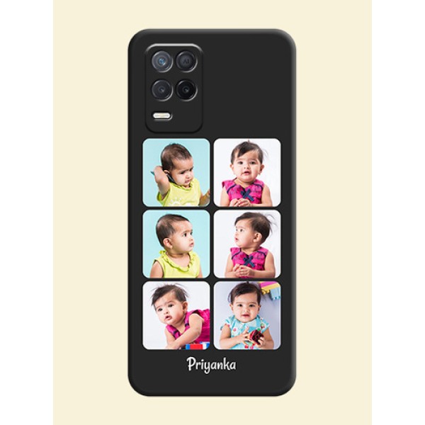 Floral Art with 6 Image Holder on Photo on Space Black Soft Matte Mobile Case - Realme 8 5G