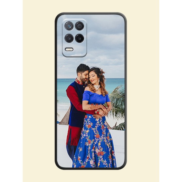 Full Single Pic Upload On Space Black Personalized Soft Matte Phone Covers -Realme 8 5G Full Single Pic Upload On Space Black Personalized Soft Matte Phone Covers -Realme 8 5G