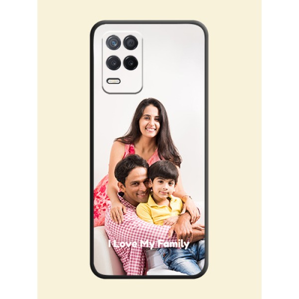 Full Single Pic Upload With Text On Space Black Personalized Soft Matte Phone Covers -Realme 8 5G Full Single Pic Upload With Text On Space Black Personalized Soft Matte Phone Covers -Realme 8 5G