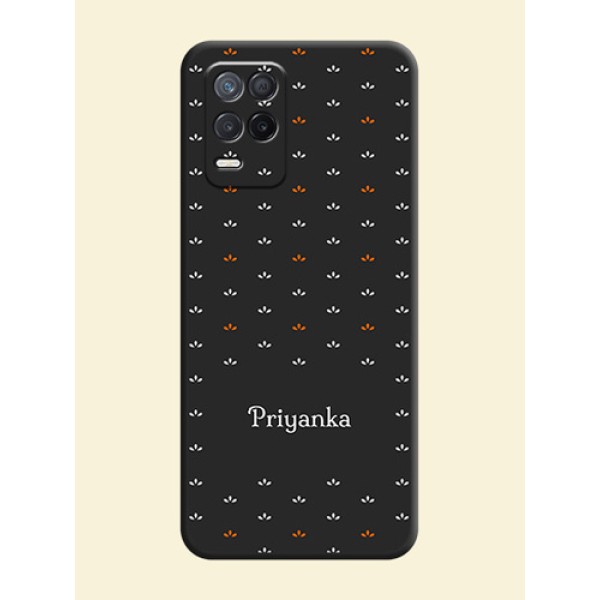 Simple Pattern With Custom Text On Space Black Personalized Soft Matte Phone Covers -Realme 8 5G Simple Pattern With Custom Text On Space Black Personalized Soft Matte Phone Covers -Realme 8 5G