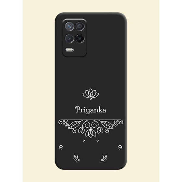 Lotus Garden Custom Text On Space Black Personalized Soft Matte Phone Covers -Realme 8 5G Lotus Garden Custom Text On Space Black Personalized Soft Matte Phone Covers -Realme 8 5G