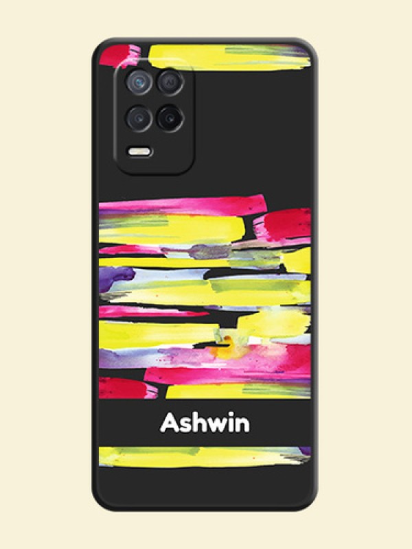 Brush Coloured on Space Black Personalized Soft Matte Phone Covers - Realme 8s 5G