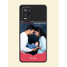 Classic Plain Design with Name on Photo on Space Black Soft Matte Phone Cover - Realme 8s 5G