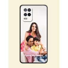 Full Single Pic Upload With Text On Space Black Personalized Soft Matte Phone Covers -Realme 8S 5G