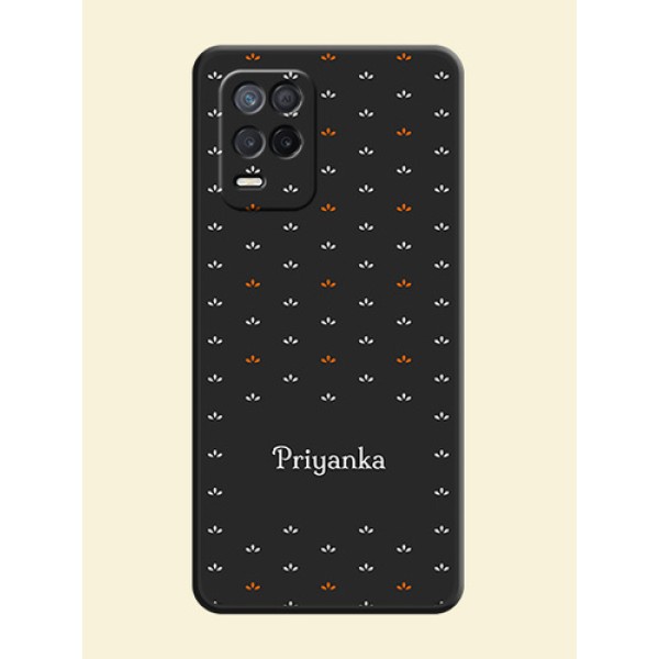 Simple Pattern With Custom Text On Space Black Personalized Soft Matte Phone Covers -Realme 8S 5G Simple Pattern With Custom Text On Space Black Personalized Soft Matte Phone Covers -Realme 8S 5G