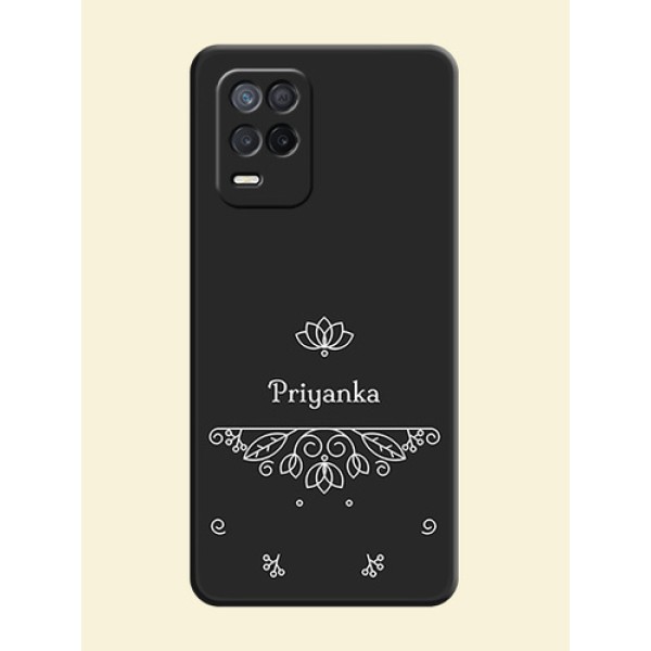 Lotus Garden Custom Text On Space Black Personalized Soft Matte Phone Covers -Realme 8S 5G Lotus Garden Custom Text On Space Black Personalized Soft Matte Phone Covers -Realme 8S 5G