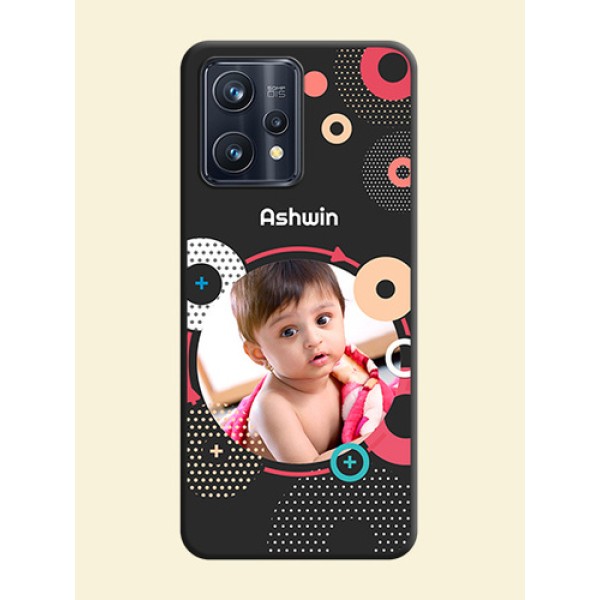 Multicoloured Round Image on Personalised Space Black Soft Matte Cases - Realme 9 4G Multicoloured Round Image on Personalised Space Black Soft Matte Cases - Realme 9 4G