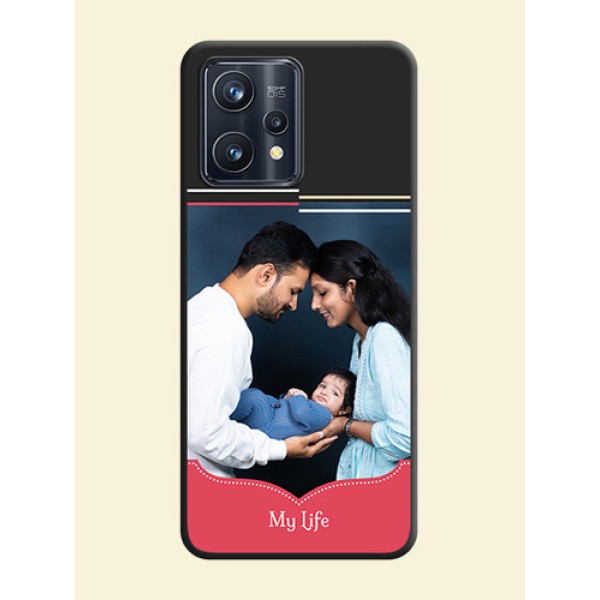 Classic Plain Design with Name on Photo on Space Black Soft Matte Phone Cover - Realme 9 4G Classic Plain Design with Name on Photo on Space Black Soft Matte Phone Cover - Realme 9 4G