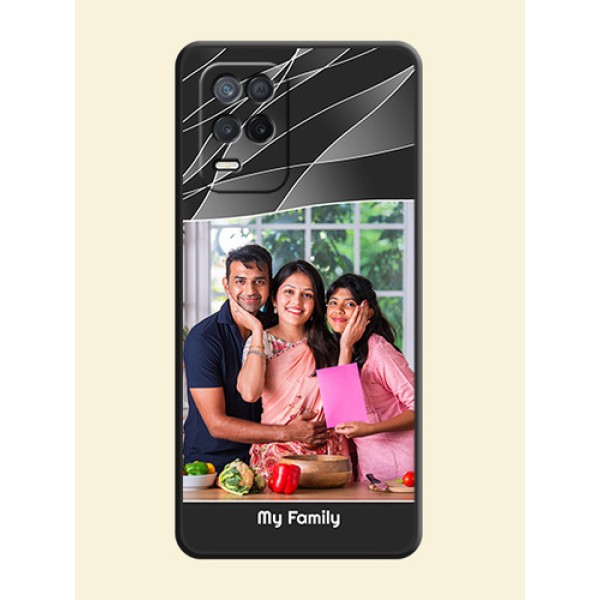 Mixed Wave Lines on Photo on Space Black Soft Matte Mobile Cover - Realme 9 5G Mixed Wave Lines on Photo on Space Black Soft Matte Mobile Cover - Realme 9 5G
