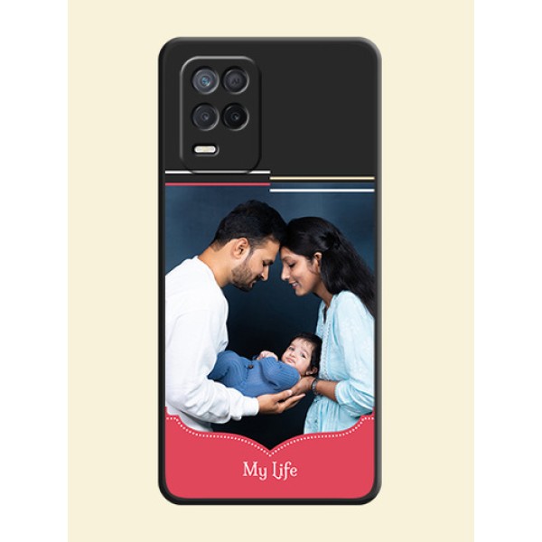 Classic Plain Design with Name on Photo on Space Black Soft Matte Phone Cover - Realme 9 5G Classic Plain Design with Name on Photo on Space Black Soft Matte Phone Cover - Realme 9 5G