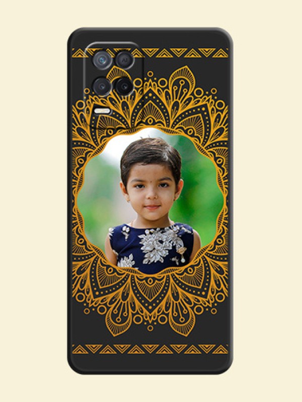 Round Image with Floral Design on Photo on Space Black Soft Matte Mobile Cover - Realme 9 5G
