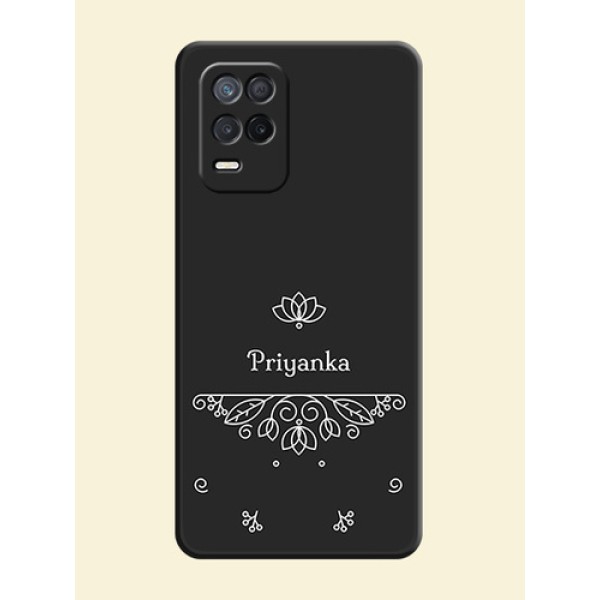 Lotus Garden Custom Text On Space Black Personalized Soft Matte Phone Covers -Realme 9 5G Lotus Garden Custom Text On Space Black Personalized Soft Matte Phone Covers -Realme 9 5G