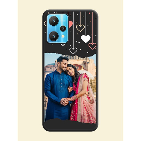 Love Hangings with Splash Wave Picture on Space Black Custom Soft Matte Phone Back Cover - Realme 9 Pro 5G Love Hangings with Splash Wave Picture on Space Black Custom Soft Matte Phone Back Cover - Realme 9 Pro 5G