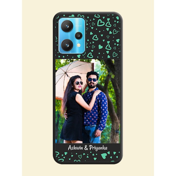 Sea Green Indefinite Love Pattern on Photo on Space Black Soft Matte Mobile Cover - Realme 9 Pro 5G Sea Green Indefinite Love Pattern on Photo on Space Black Soft Matte Mobile Cover - Realme 9 Pro 5G