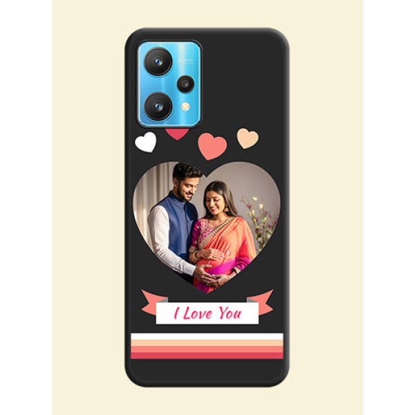 Love Shaped Photo with Colorful Stripes on Personalised Space Black Soft Matte Cases - Realme 9 Pro 5G Love Shaped Photo with Colorful Stripes on Personalised Space Black Soft Matte Cases - Realme 9 Pro 5G
