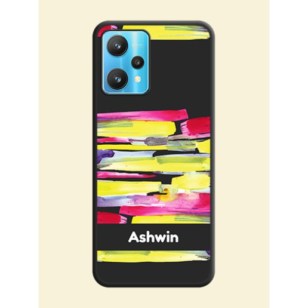 Brush Coloured on Space Black Personalized Soft Matte Phone Covers - Realme 9 Pro 5G Brush Coloured on Space Black Personalized Soft Matte Phone Covers - Realme 9 Pro 5G