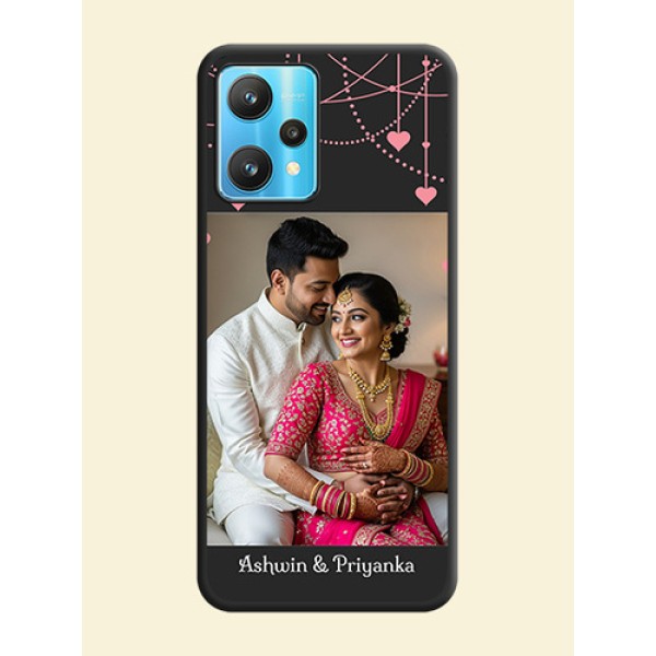 Pink Love Hangings with Text on Space Black Custom Soft Matte Back Cover - Realme 9 Pro 5G Pink Love Hangings with Text on Space Black Custom Soft Matte Back Cover - Realme 9 Pro 5G
