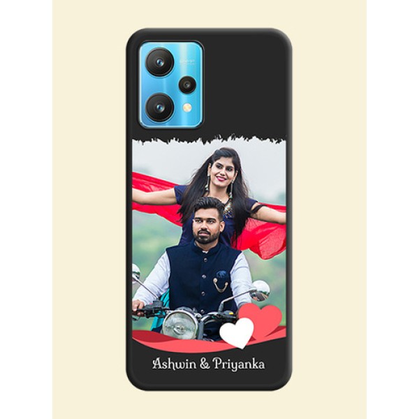 Pin Color Love Shaped Ribbon Design with Text on Space Black Custom Soft Matte Phone Back Cover - Realme 9 Pro 5G Pin Color Love Shaped Ribbon Design with Text on Space Black Custom Soft Matte Phone Back Cover - Realme 9 Pro 5G