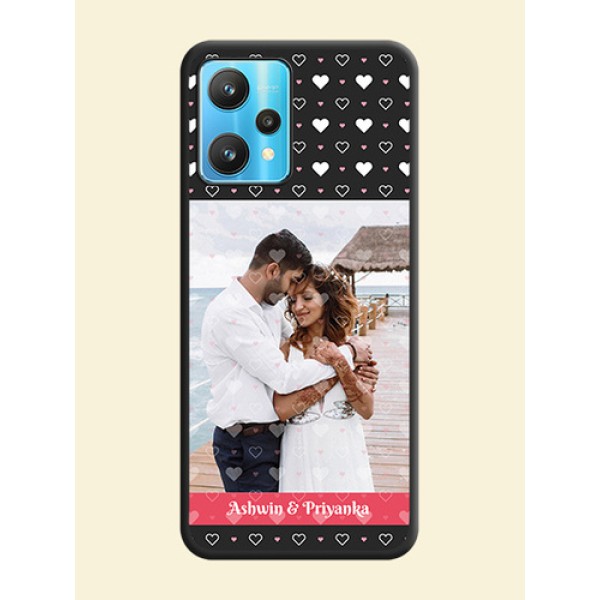 White Color Love Symbols with Text Design on Photo on Space Black Soft Matte Phone Cover - Realme 9 Pro 5G White Color Love Symbols with Text Design on Photo on Space Black Soft Matte Phone Cover - Realme 9 Pro 5G