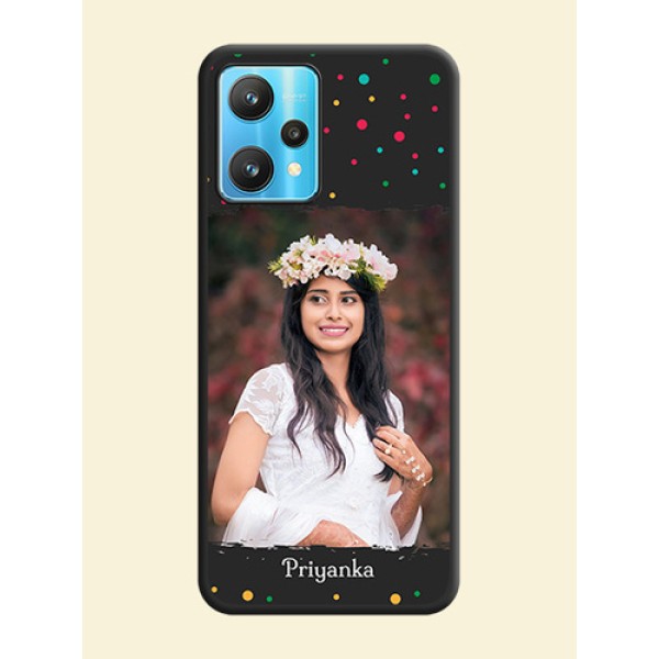 Multicolor Dotted Pattern with Text on Space Black Custom Soft Matte Phone Back Cover - Realme 9 Pro 5G Multicolor Dotted Pattern with Text on Space Black Custom Soft Matte Phone Back Cover - Realme 9 Pro 5G