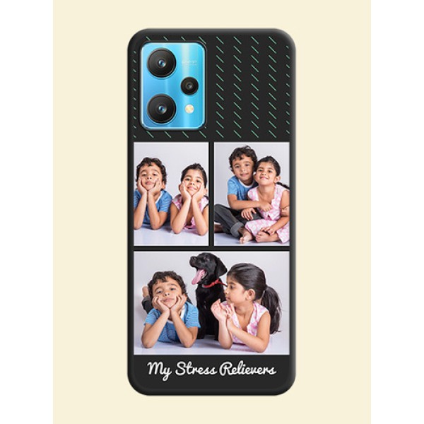 Cross Dotted Pattern with 2 Image Holder on Personalised Space Black Soft Matte Cases - Realme 9 Pro 5G Cross Dotted Pattern with 2 Image Holder on Personalised Space Black Soft Matte Cases - Realme 9 Pro 5G