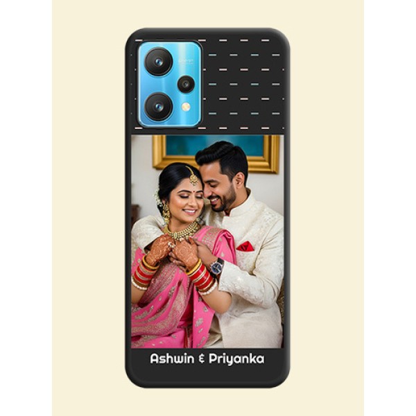 Line Pattern Design with Text on Space Black Custom Soft Matte Phone Back Cover - Realme 9 Pro 5G Line Pattern Design with Text on Space Black Custom Soft Matte Phone Back Cover - Realme 9 Pro 5G